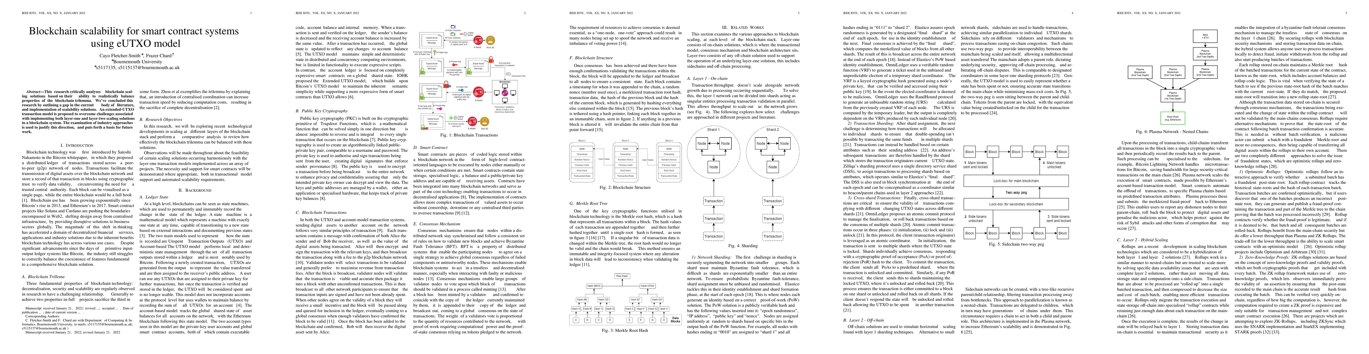 Thumbnail for Blockchain scalability for smart contract systems using eUTXO model