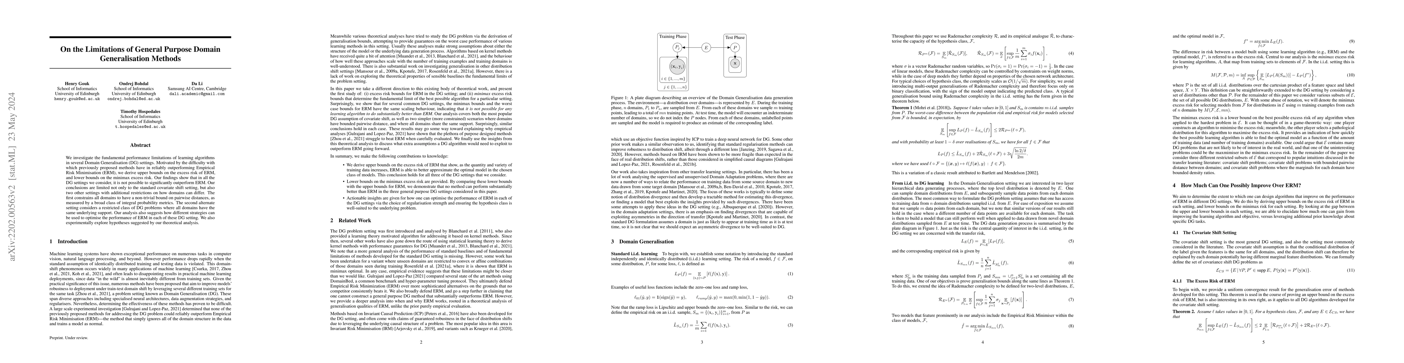Thumbnail for On the Limitations of General Purpose Domain Generalisation Methods