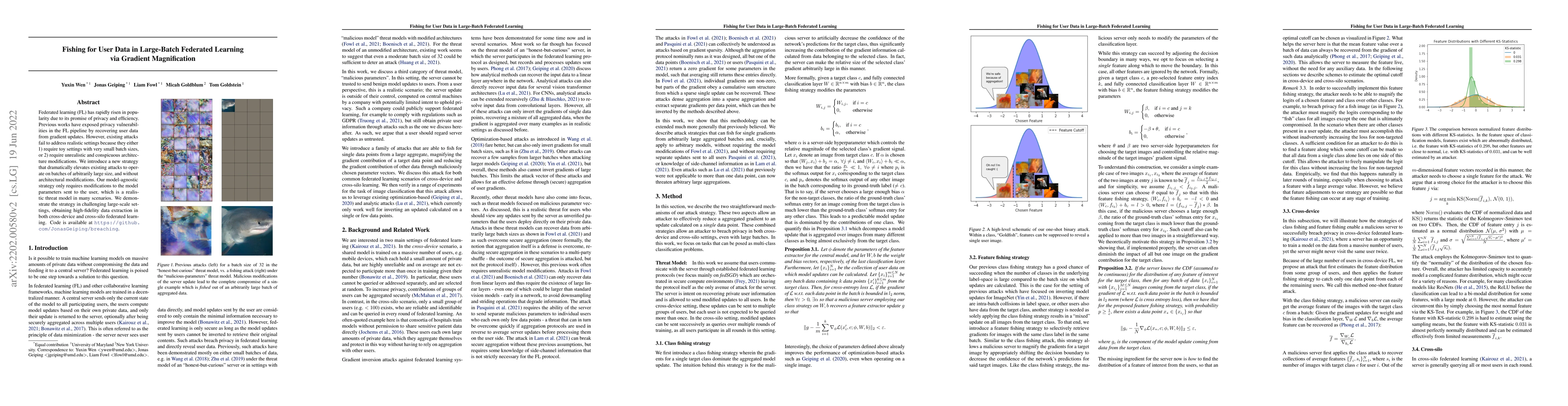 Thumbnail for Fishing for User Data in Large-Batch Federated Learning via Gradient
  Magnification