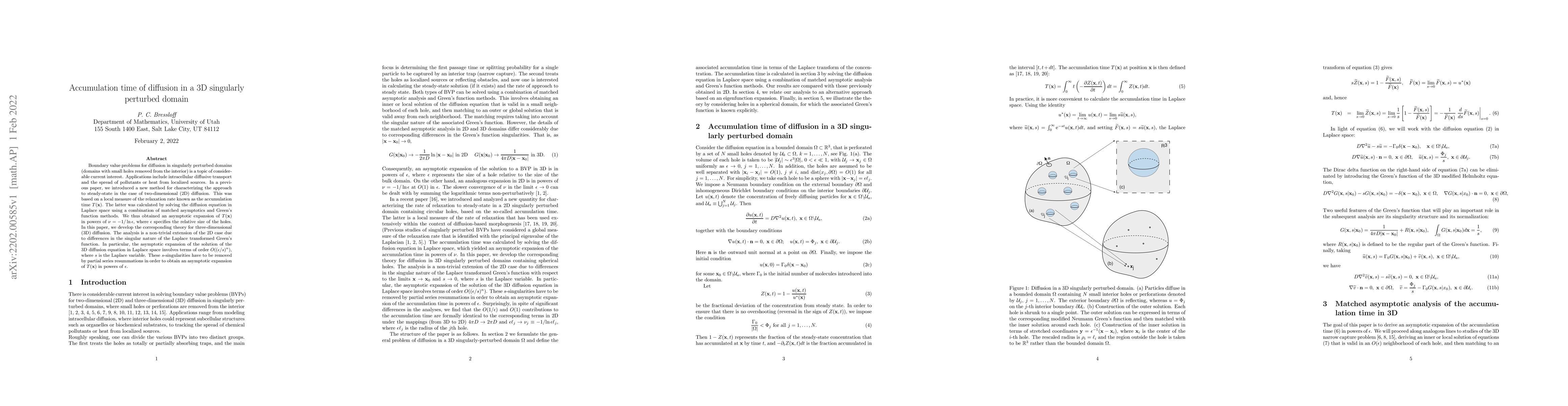 Thumbnail for Accumulation time of diffusion in a 3D singularly perturbed domain