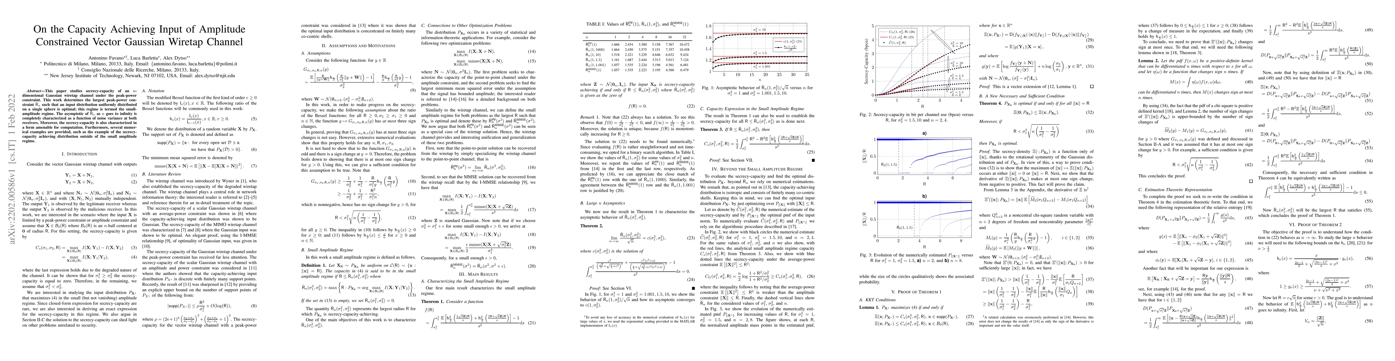 Thumbnail for On the Capacity Achieving Input of Amplitude Constrained Vector Gaussian
  Wiretap Channel