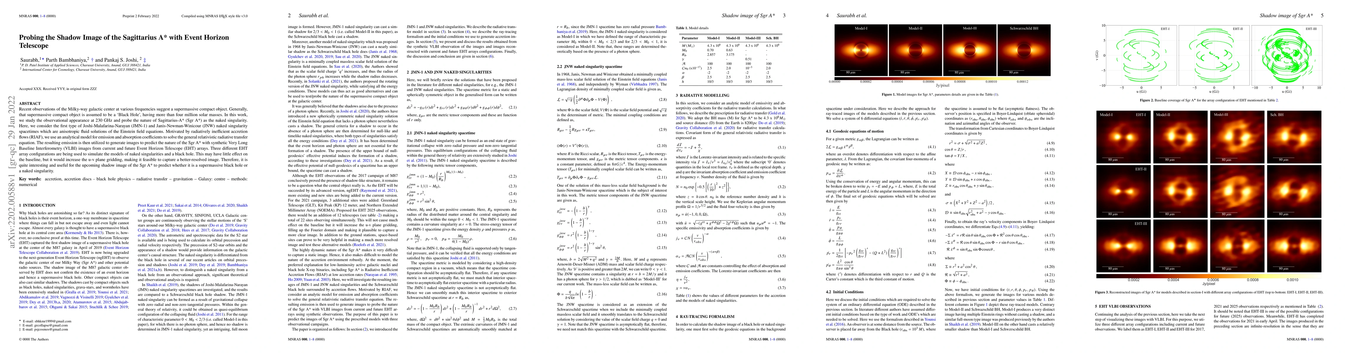 Thumbnail for Probing the Shadow Image of the Sagittarius A* with Event Horizon
  Telescope