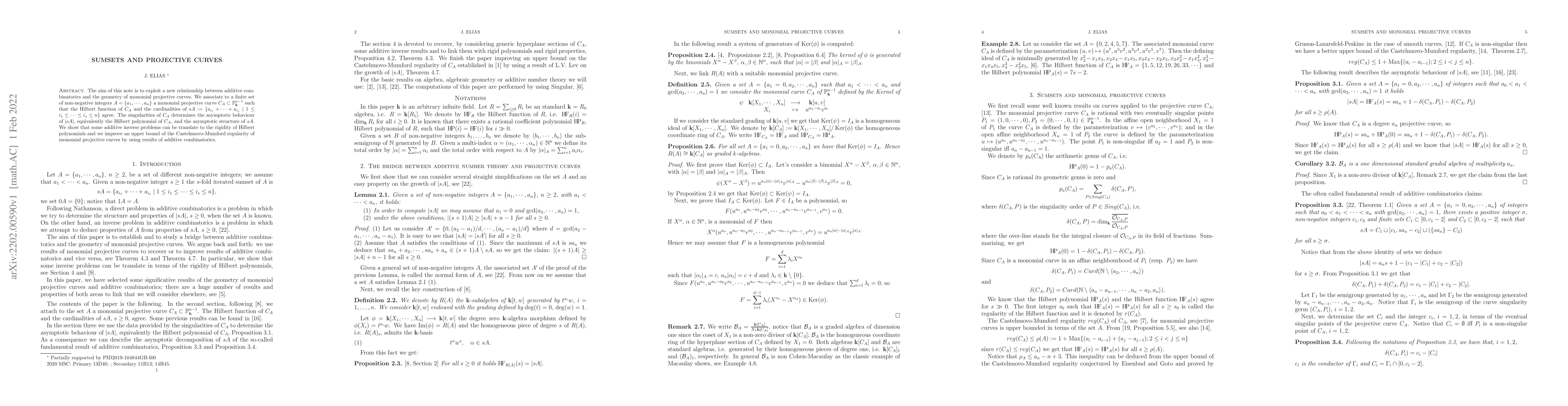 Thumbnail for Sumsets and monomial projective curves
