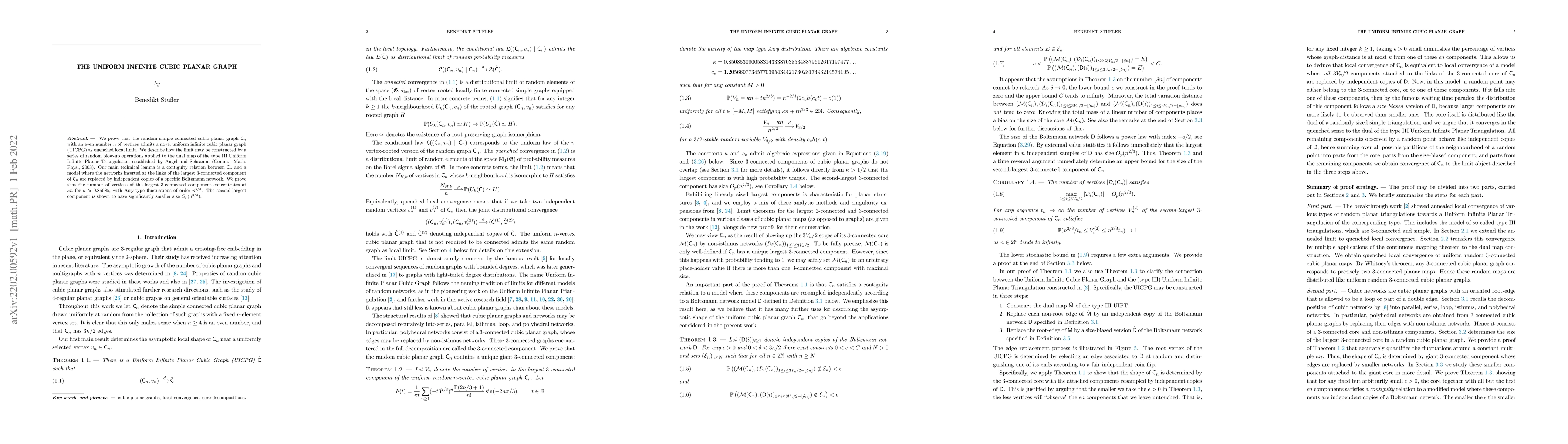 Thumbnail for The Uniform Infinite Cubic Planar Graph