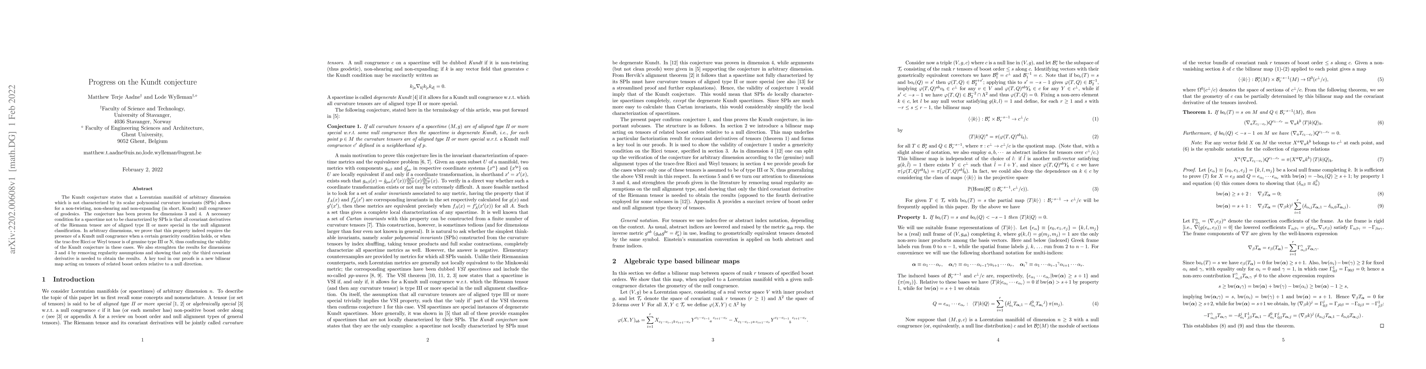Thumbnail for Progress on the Kundt conjecture