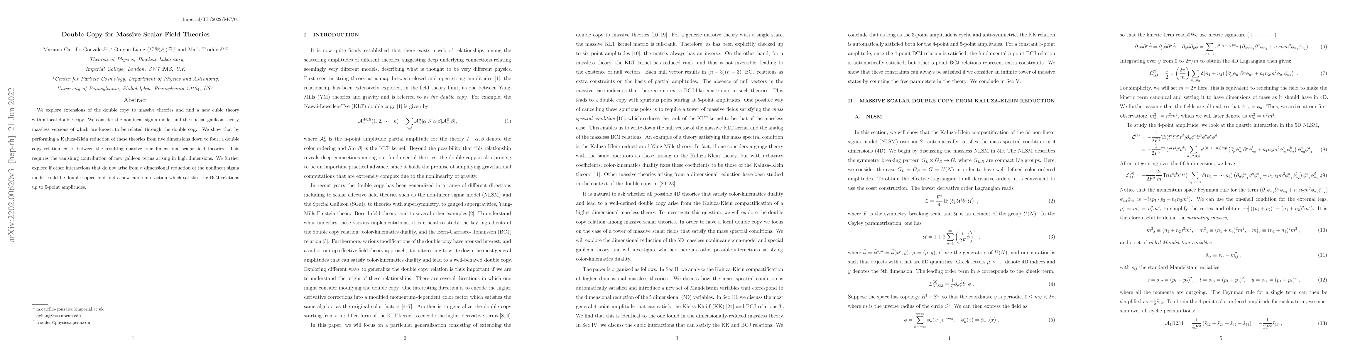 Thumbnail for Double Copy for Massive Scalar Field Theories