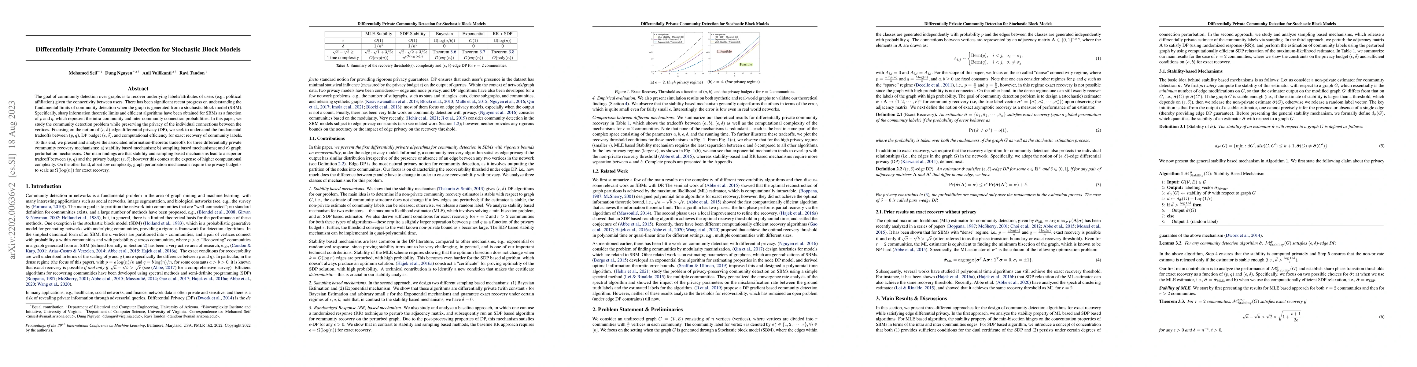 Thumbnail for Differentially Private Community Detection for Stochastic Block Models