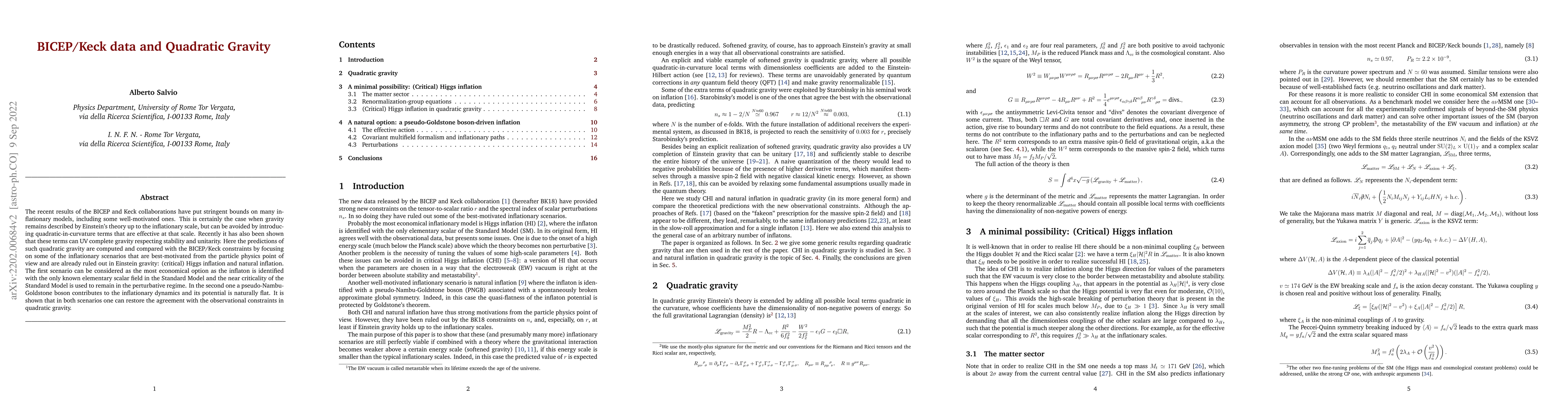 Thumbnail for BICEP/Keck data and Quadratic Gravity