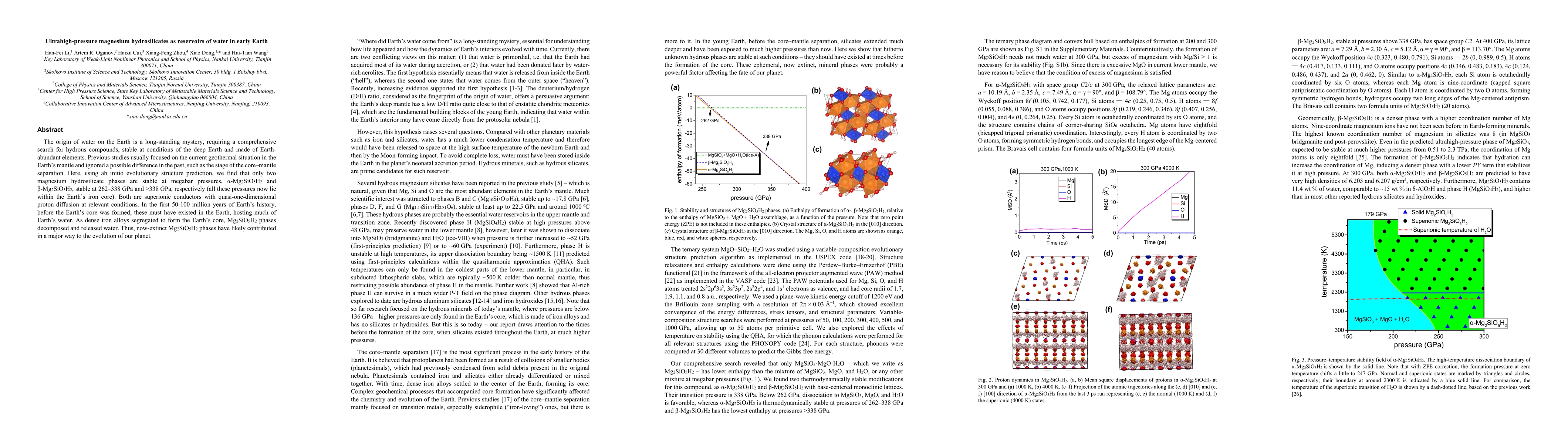 Thumbnail for Ultrahigh-Pressure Magnesium Hydrosilicates as Reservoirs of Water in
  Early Earth