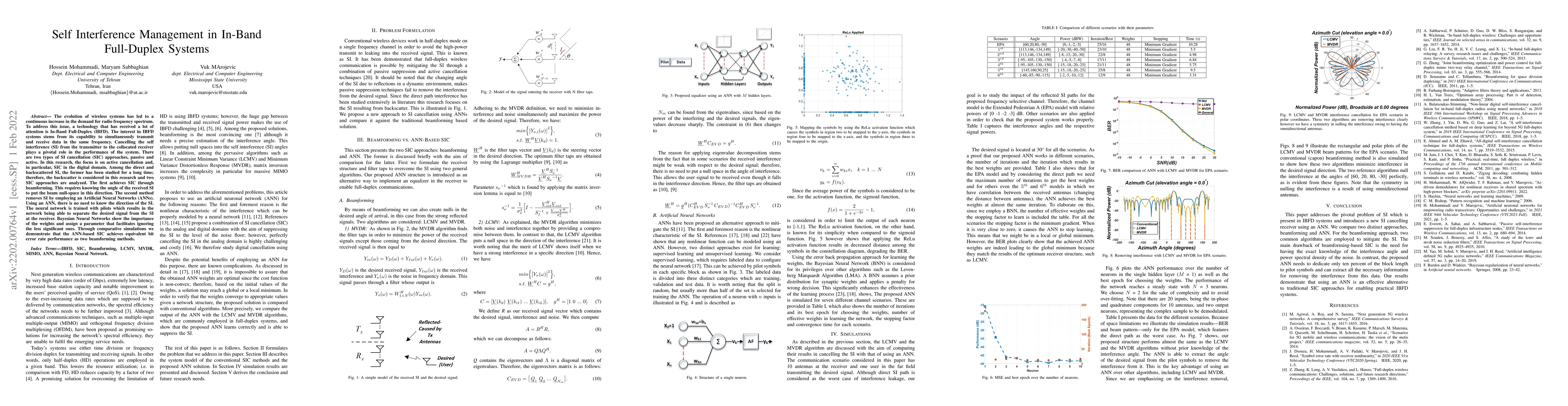 Thumbnail for Self Interference Management in In-Band Full-Duplex Systems