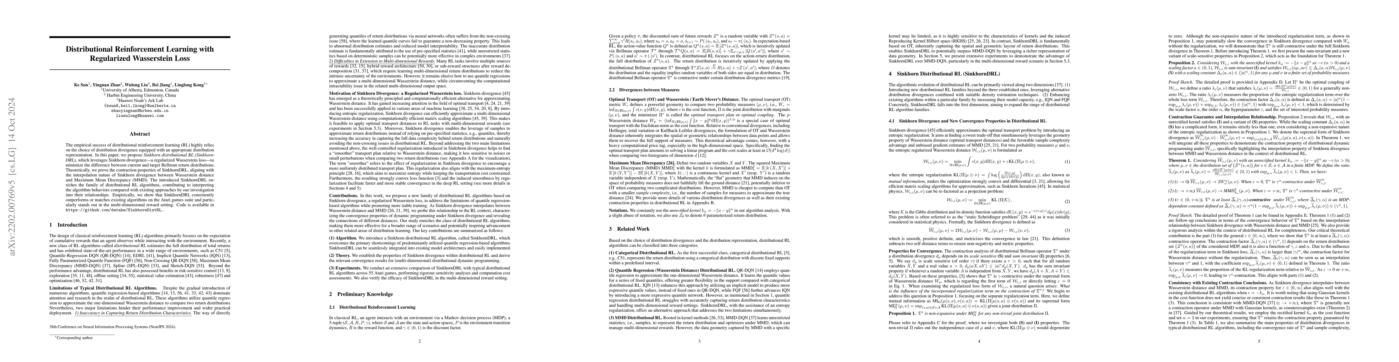 Thumbnail for Distributional Reinforcement Learning by Sinkhorn Divergence