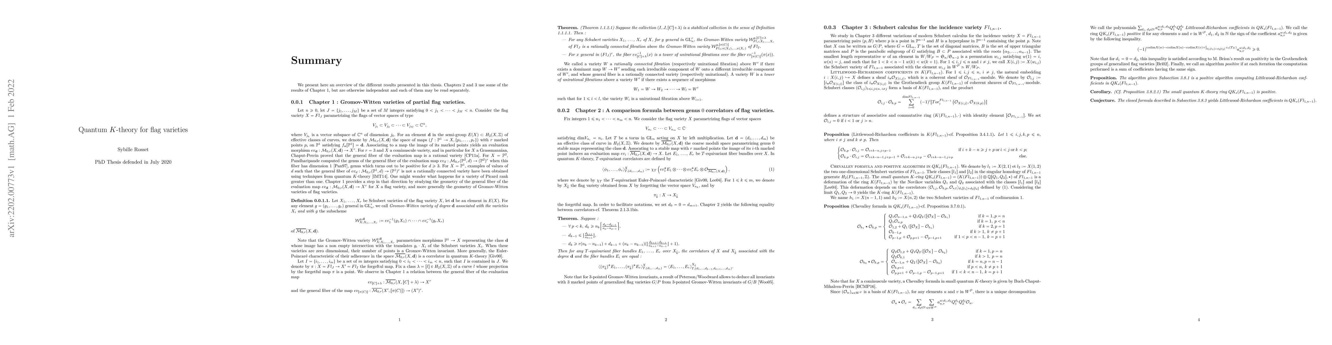 Thumbnail for Quantum K theory for flag varieties