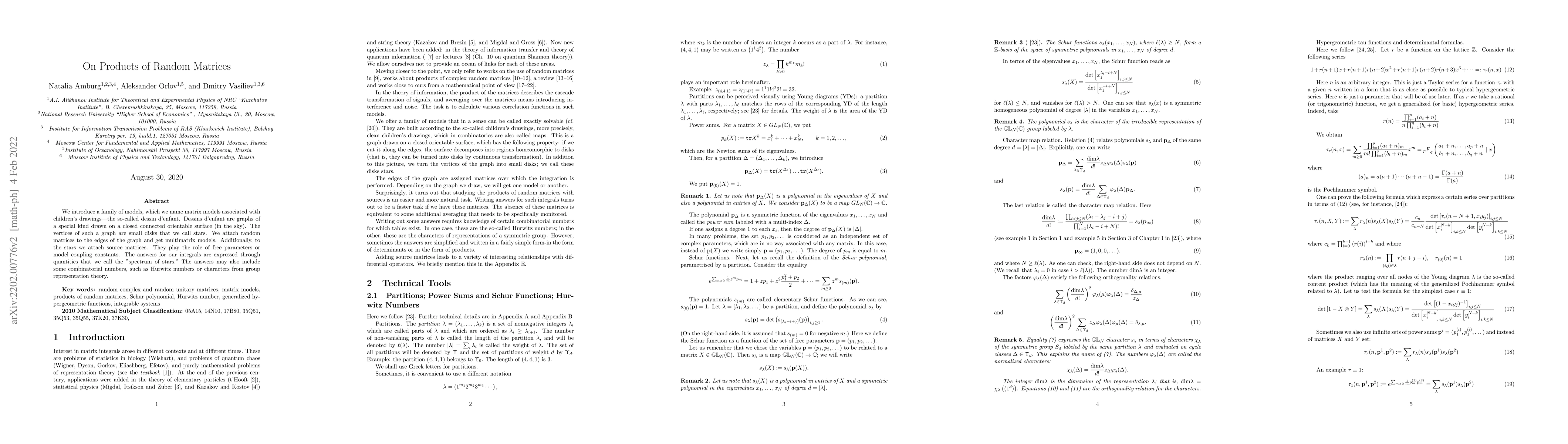 Thumbnail for On Products of Random Matrices