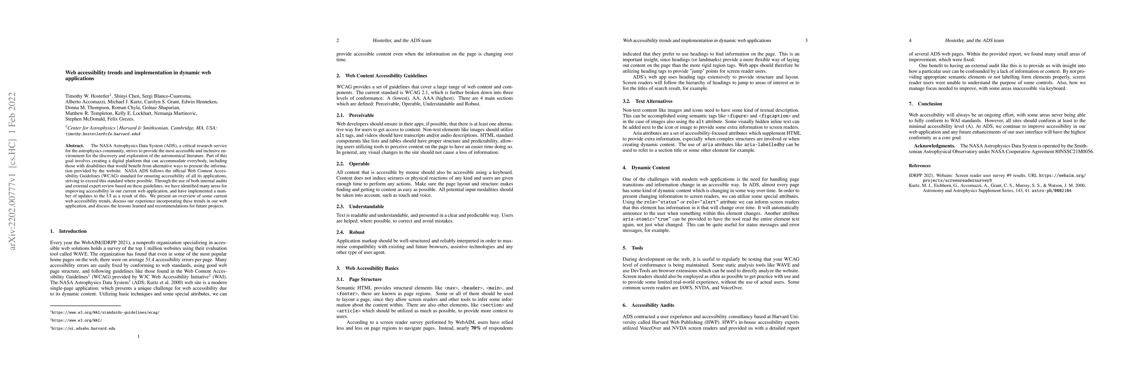 Thumbnail for Web accessibility trends and implementation in dynamic web applications