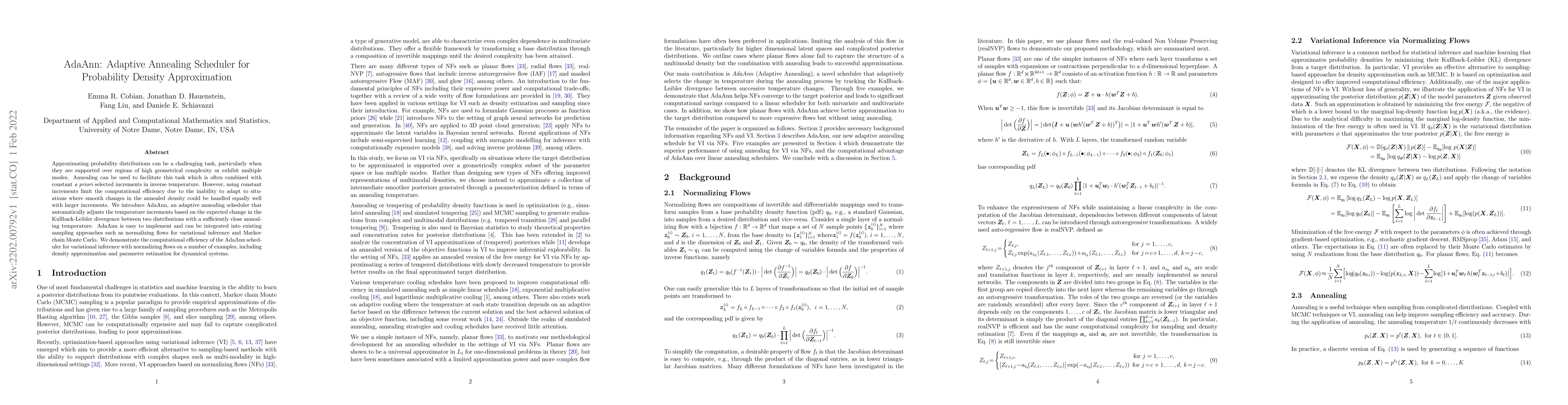 Thumbnail for AdaAnn: Adaptive Annealing Scheduler for Probability Density
  Approximation