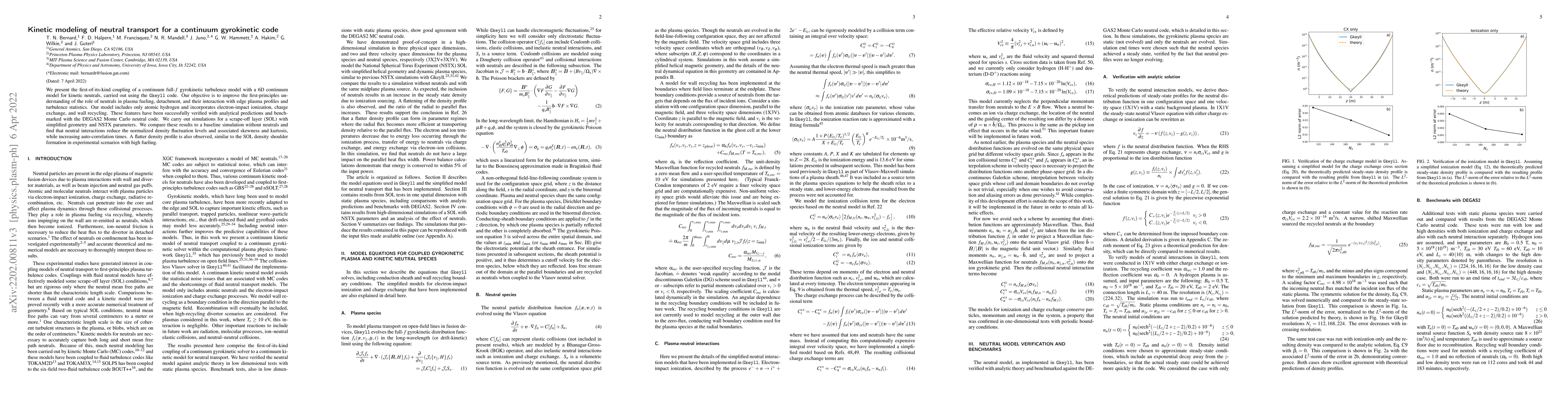 Thumbnail for Kinetic modeling of neutral transport for a continuum gyrokinetic code