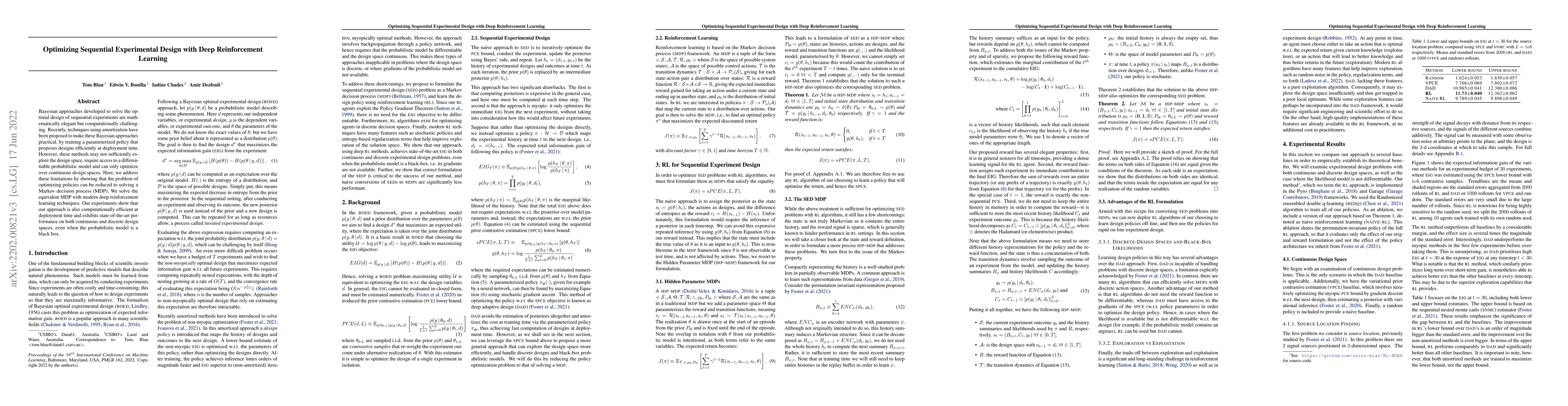 Thumbnail for Optimizing Sequential Experimental Design with Deep Reinforcement
  Learning