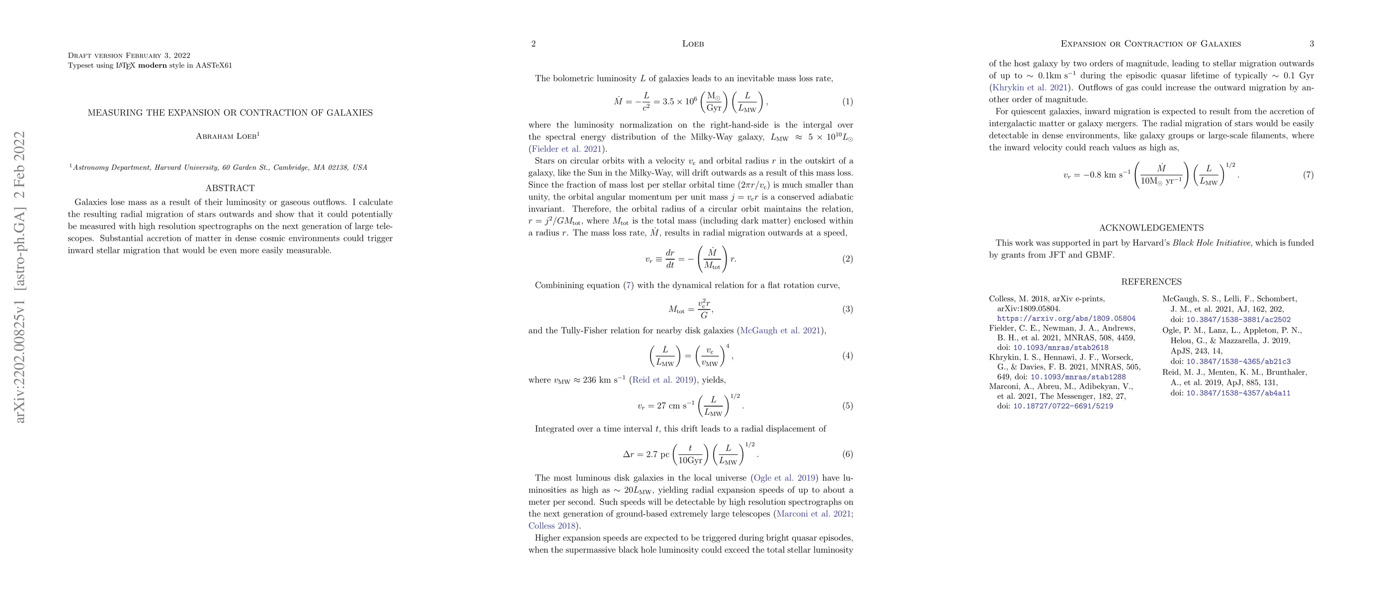 Thumbnail for Measuring the Expansion or Contraction of Galaxies