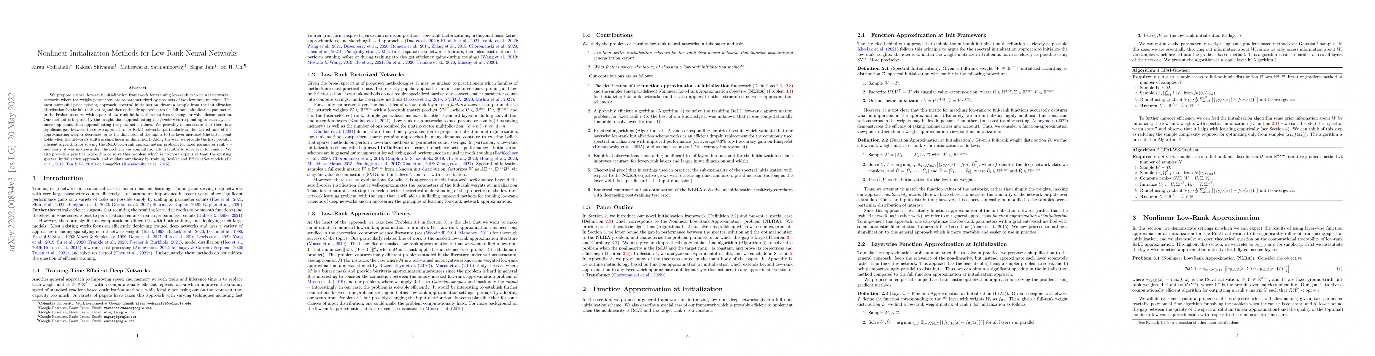 Thumbnail for Nonlinear Initialization Methods for Low-Rank Neural Networks