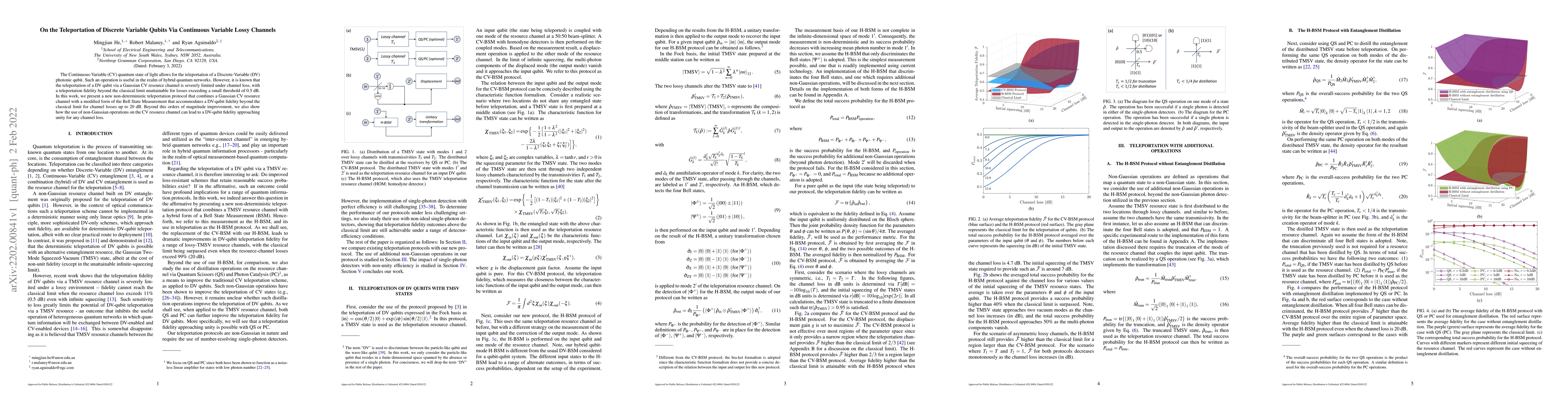 Thumbnail for On the Teleportation of Discrete Variable Qubits Via Continuous Variable
  Lossy Channels