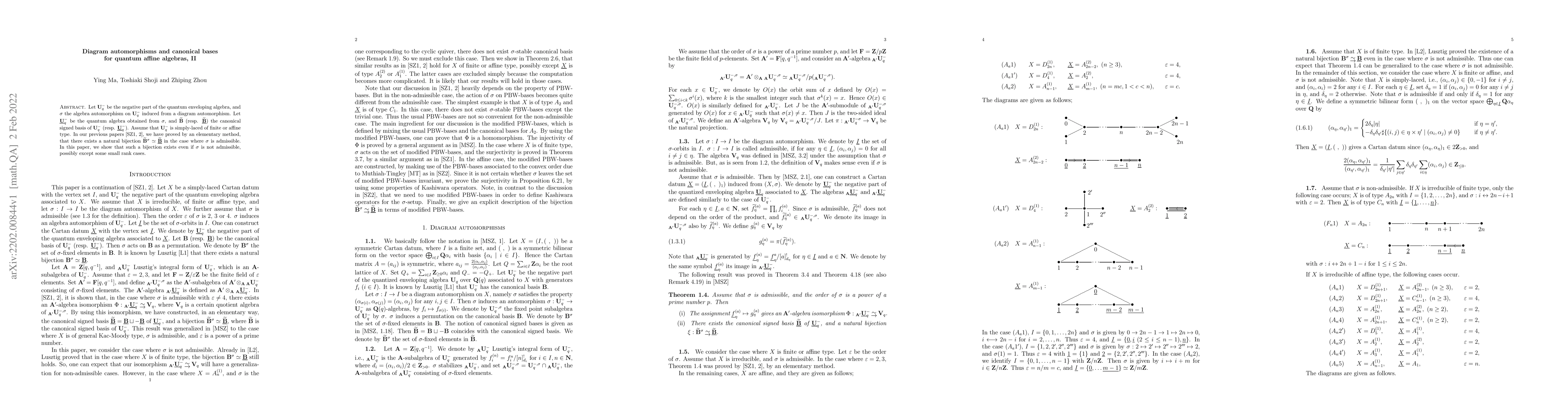 Thumbnail for Diagram automorphisms and canonical bases for quantum affine algebras,
  II