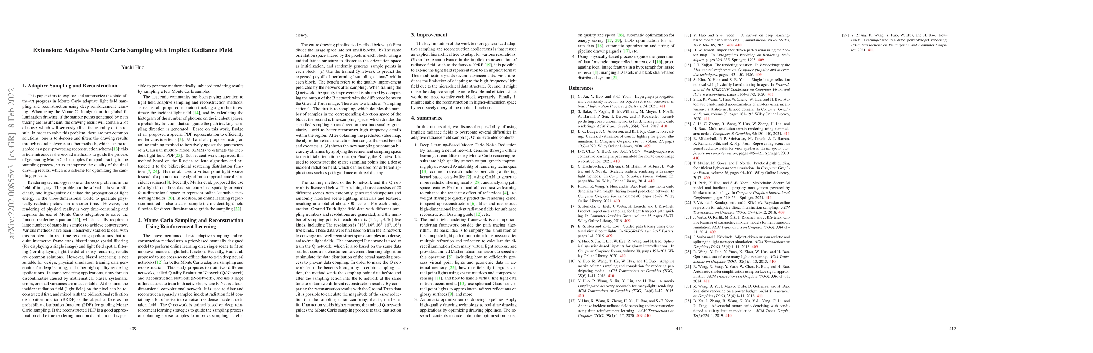 Thumbnail for Extension: Adaptive Sampling with Implicit Radiance Field