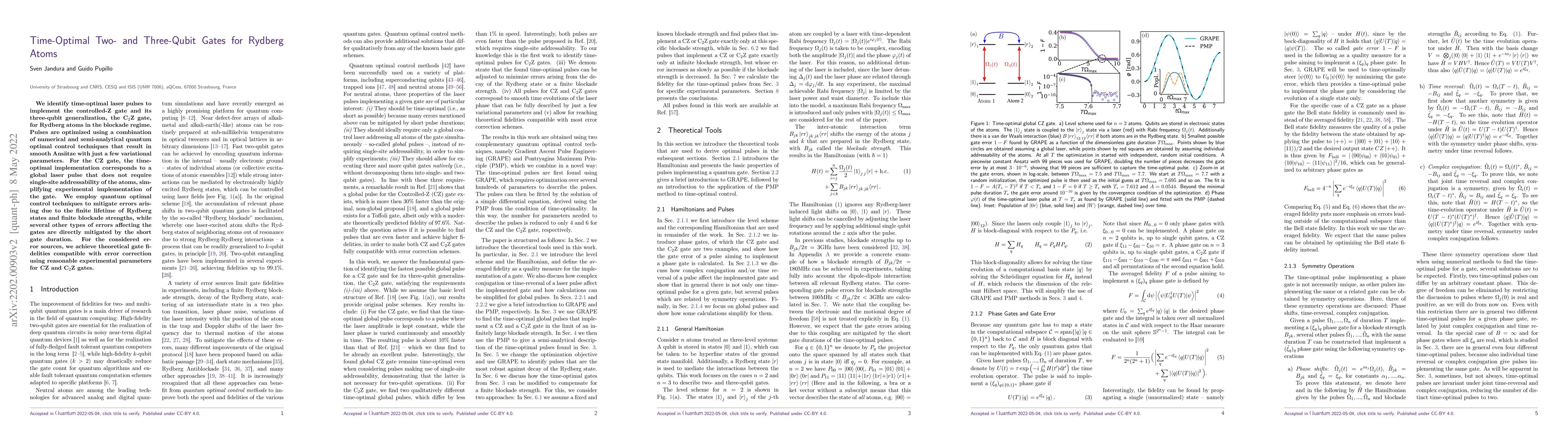 Thumbnail for Time-Optimal Two- and Three-Qubit Gates for Rydberg Atoms