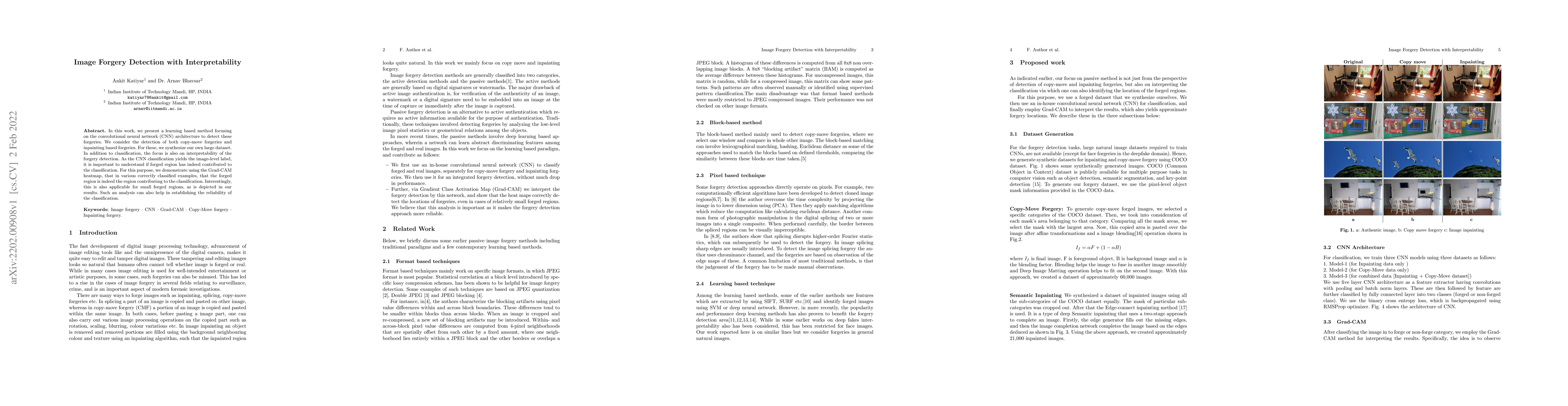 Thumbnail for Image Forgery Detection with Interpretability