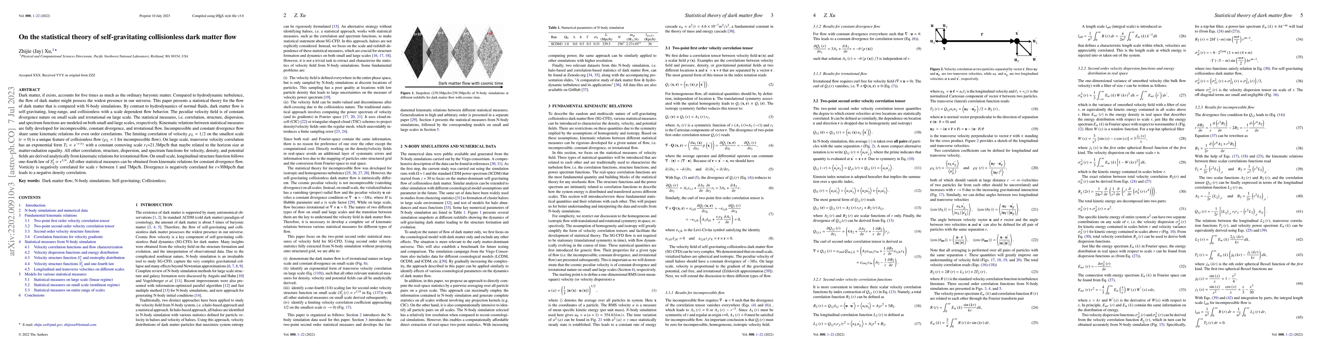 Thumbnail for On the statistical theory of self-gravitating collisionless dark matter
  flow