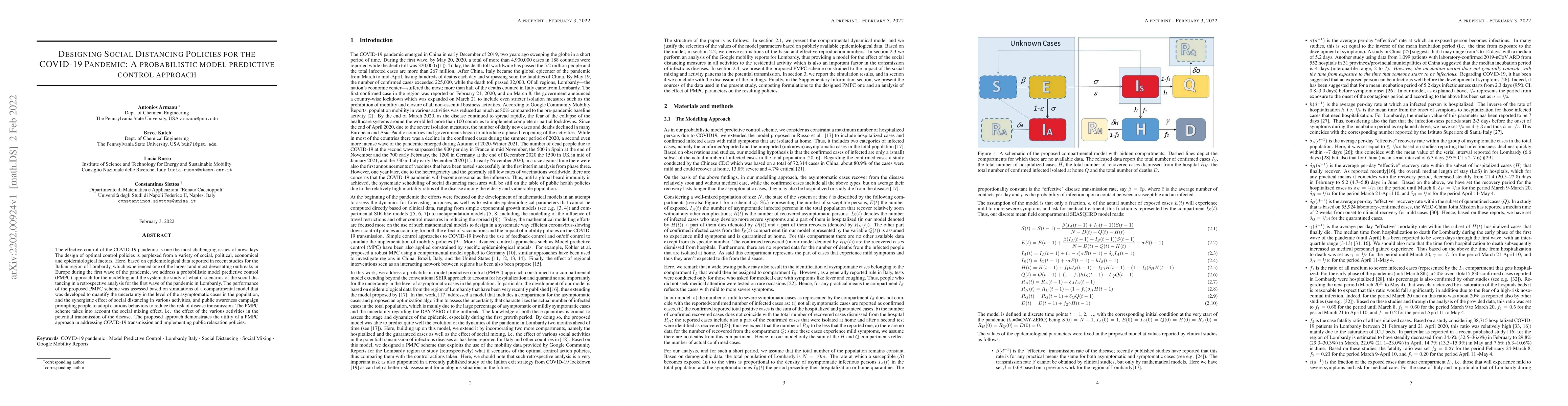 Thumbnail for Designing Social Distancing Policies for the COVID-19 Pandemic: A
  probabilistic model predictive control approach