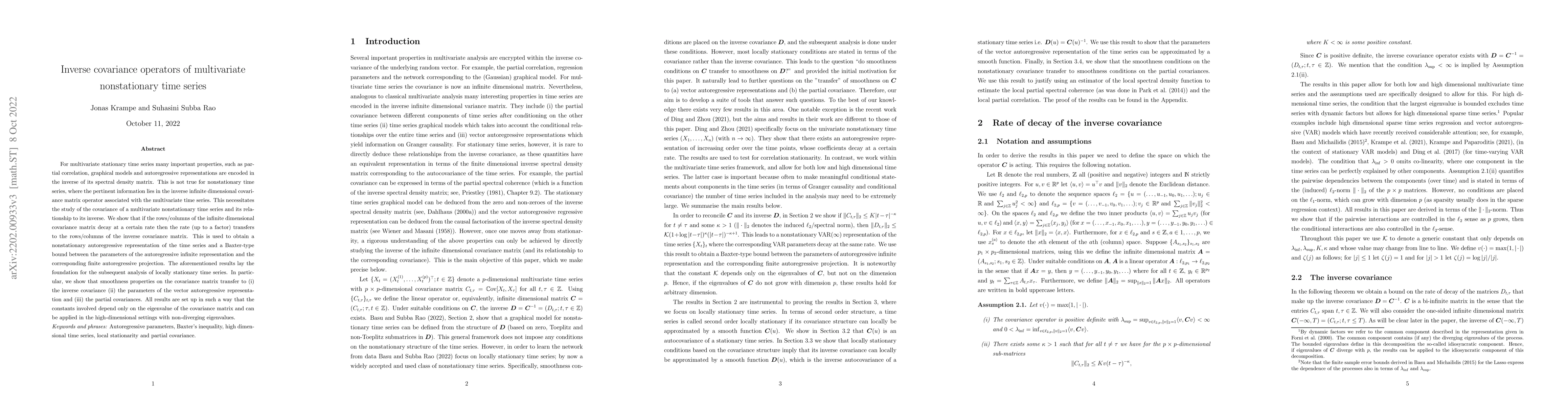 Thumbnail for Inverse covariance operators of multivariate nonstationary time series