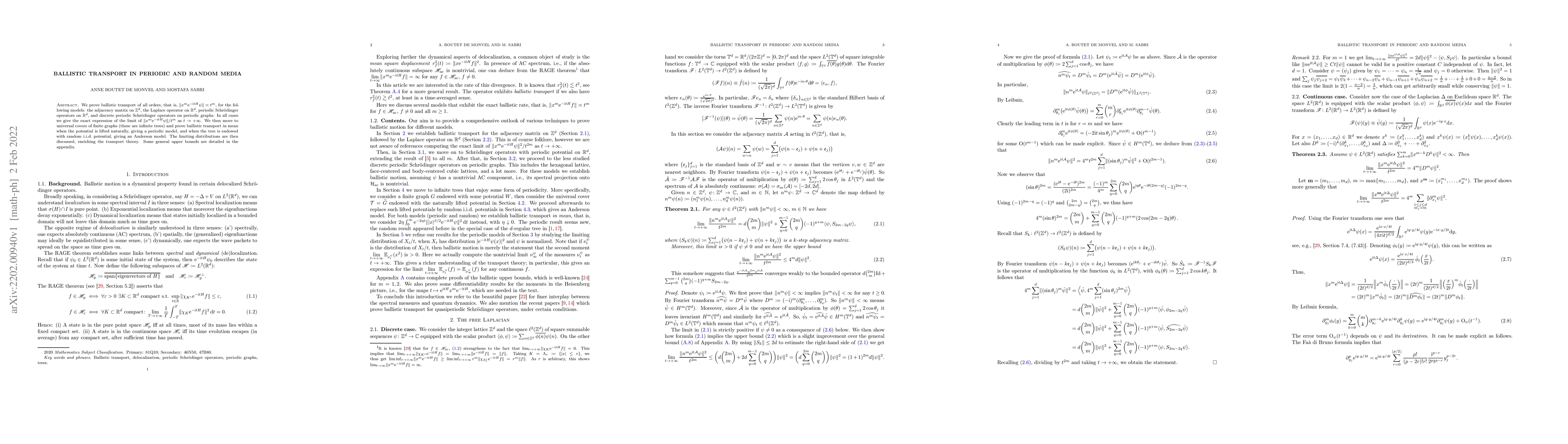 Thumbnail for Ballistic transport in periodic and random media