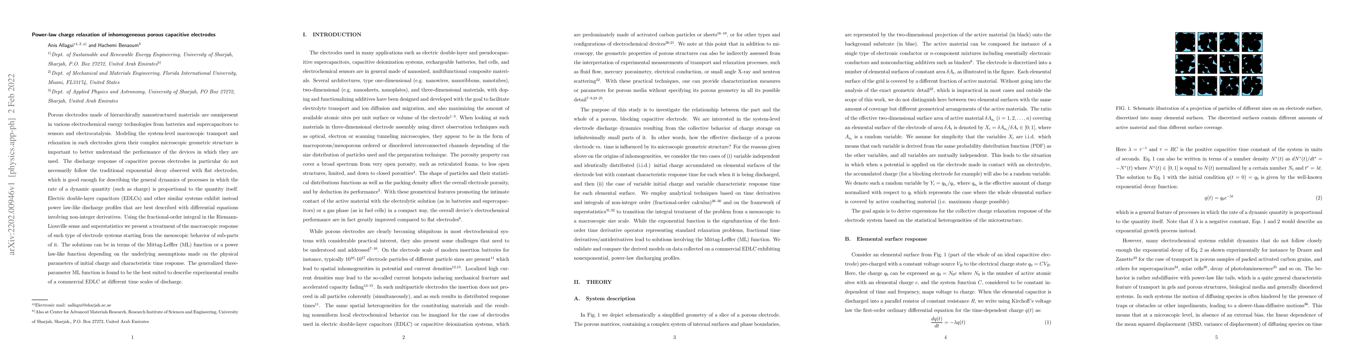 Thumbnail for Power-law charge relaxation of inhomogeneous porous capacitive
  electrodes