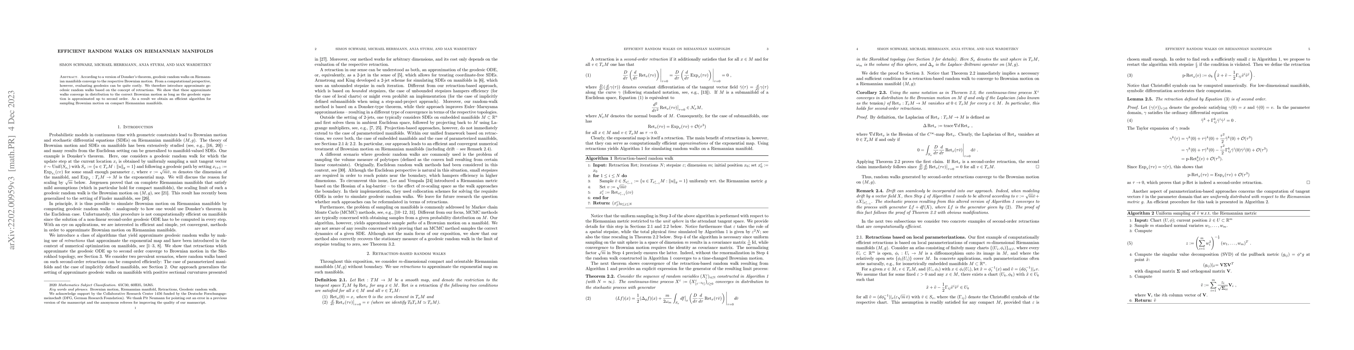 Thumbnail for Efficient Random Walks on Riemannian Manifolds