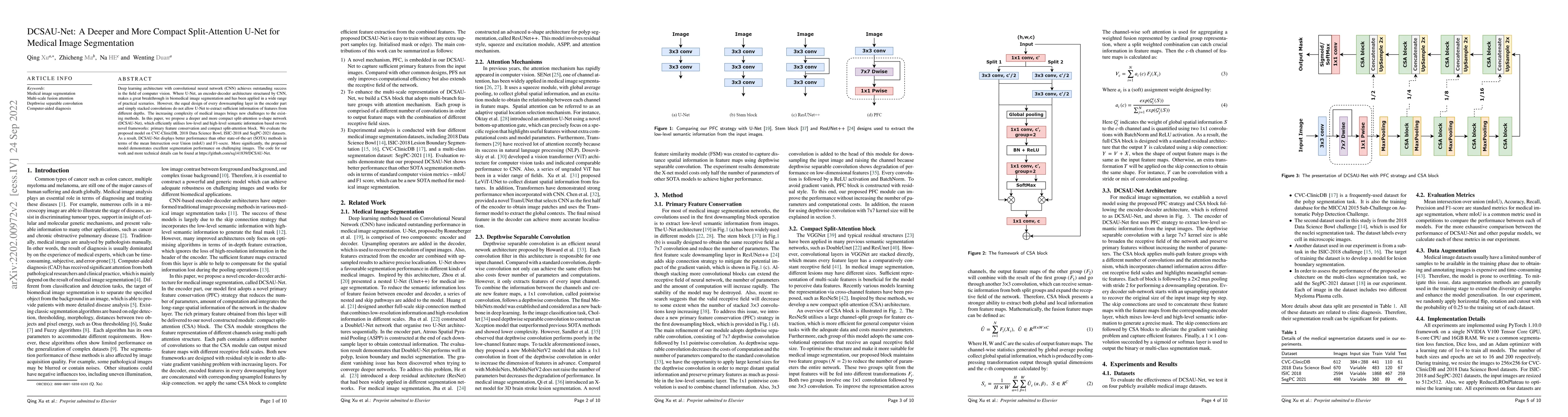 Thumbnail for DCSAU-Net: A Deeper and More Compact Split-Attention U-Net for Medical
  Image Segmentation