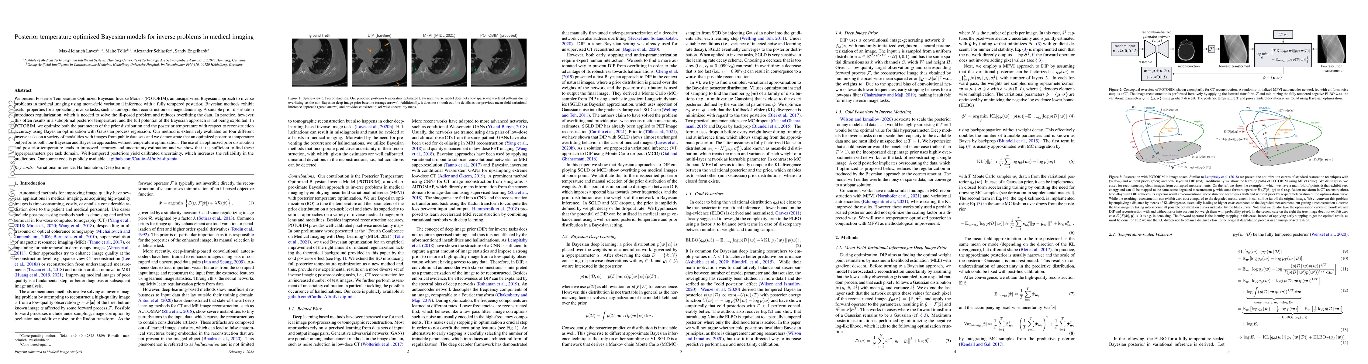 Thumbnail for Posterior temperature optimized Bayesian models for inverse problems in
  medical imaging