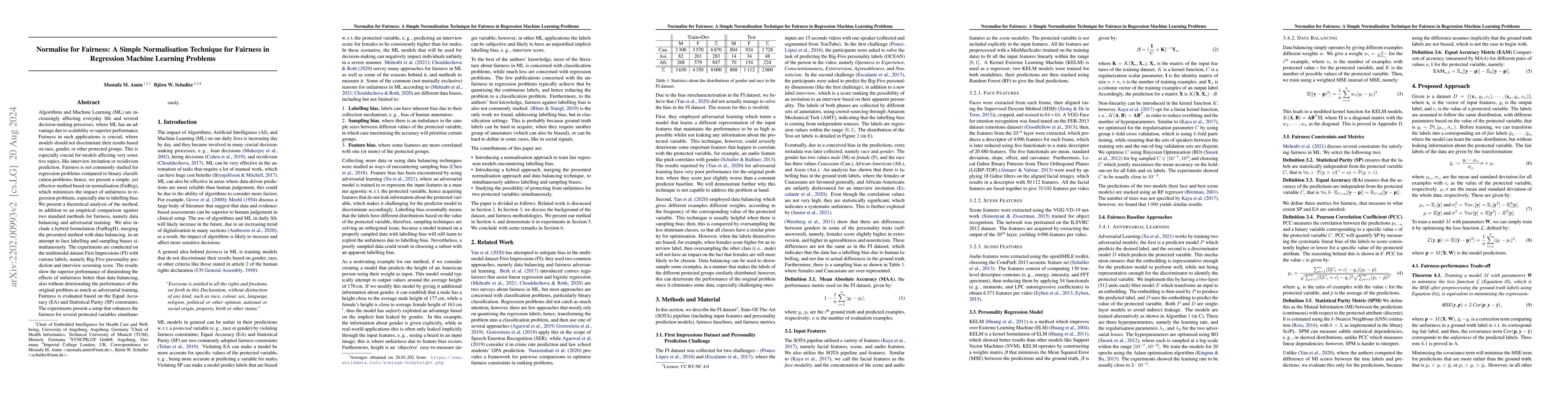 Thumbnail for Normalise for Fairness: A Simple Normalisation Technique for Fairness in
  Regression Machine Learning Problems