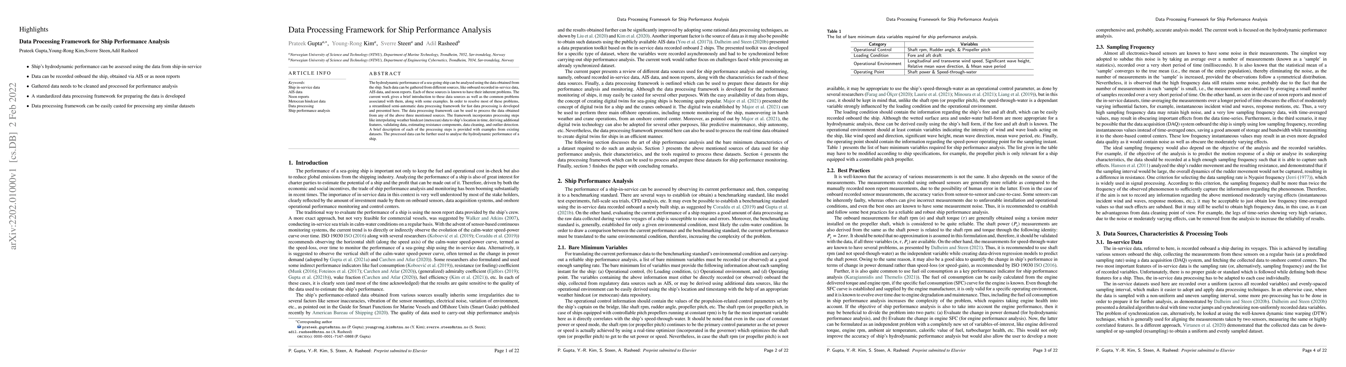 Thumbnail for Data Processing Framework for Ship Performance Analysis