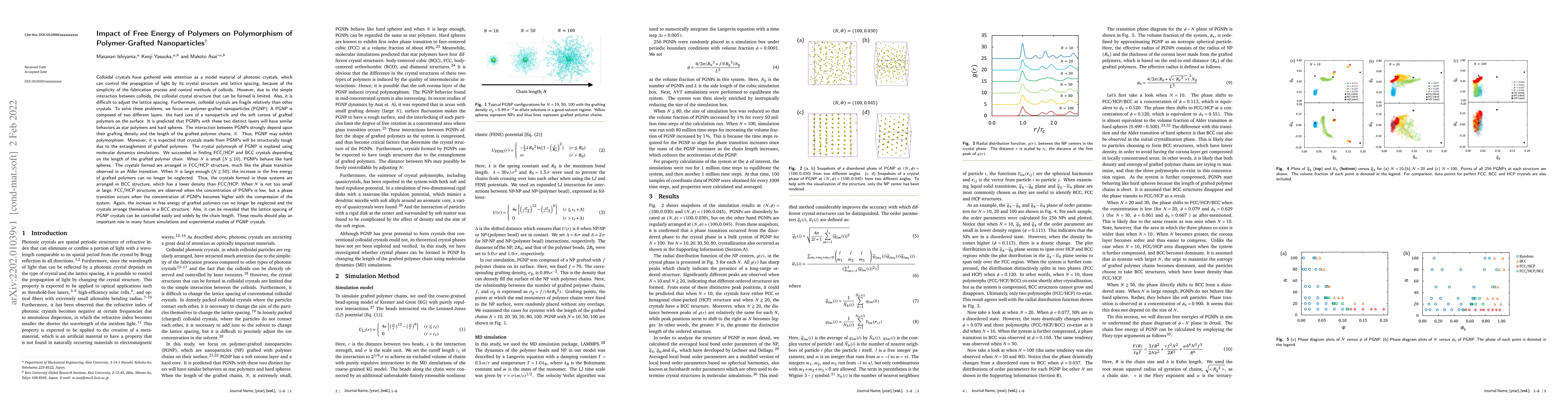 Thumbnail for Impact of Free Energy of Polymers on Polymorphism of Polymer-Grafted
  Nanoparticles