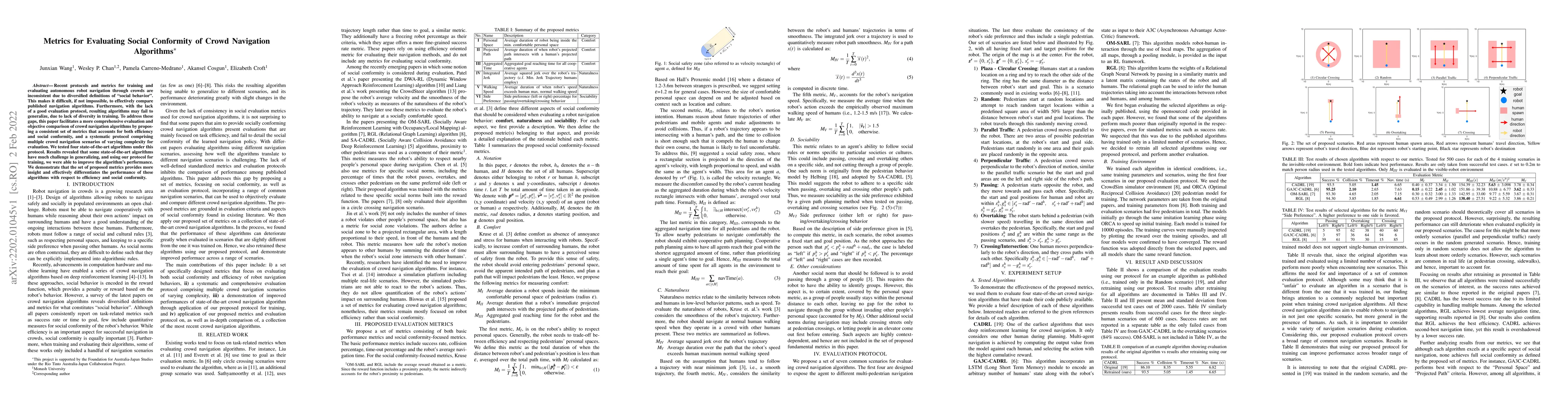 Thumbnail for Metrics for Evaluating Social Conformity of Crowd Navigation Algorithms