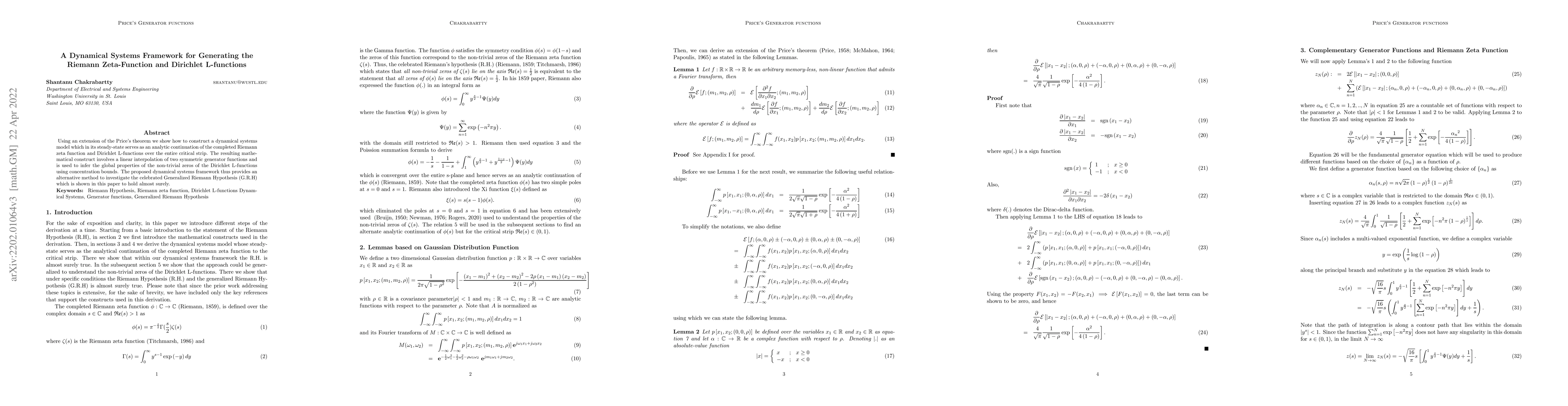 Thumbnail for A Dynamical Systems Framework for Generating the Riemann Zeta Function
  and Dirichlet L-functions
