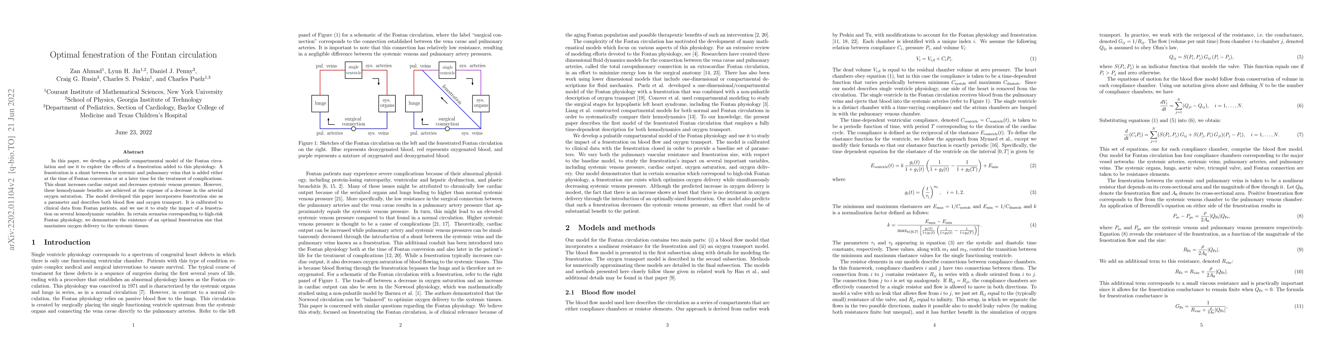 Thumbnail for Optimal fenestration of the Fontan circulation