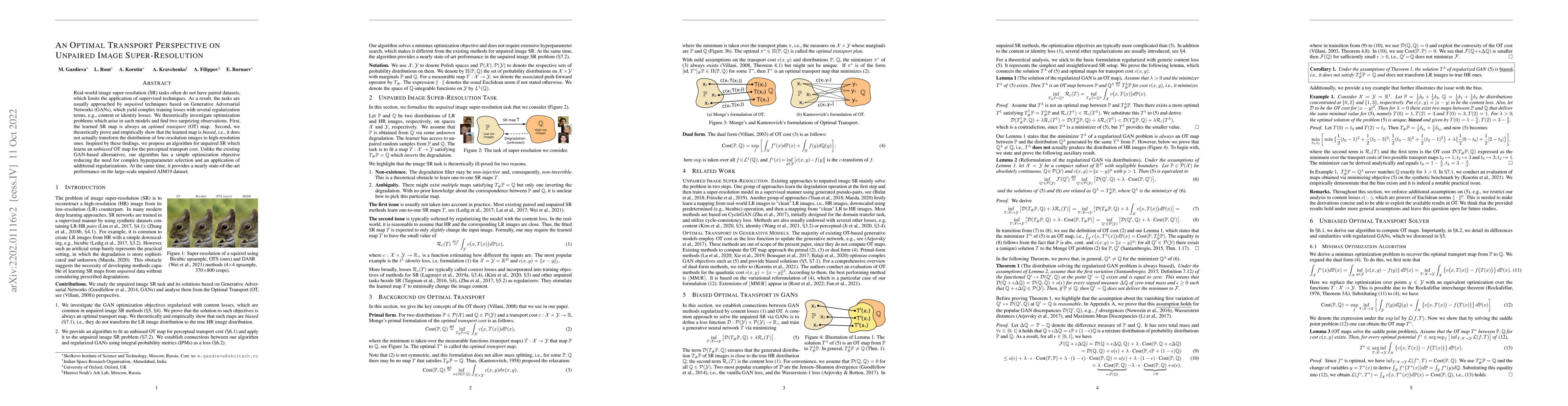 Thumbnail for An Optimal Transport Perspective on Unpaired Image Super-Resolution