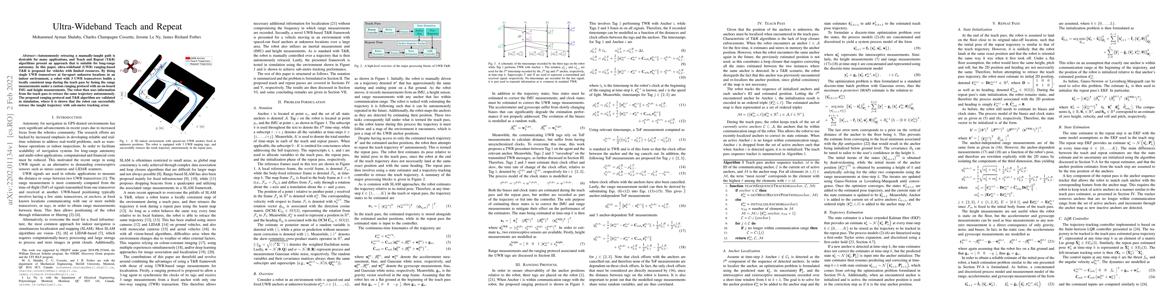 Thumbnail for Ultra-Wideband Teach and Repeat