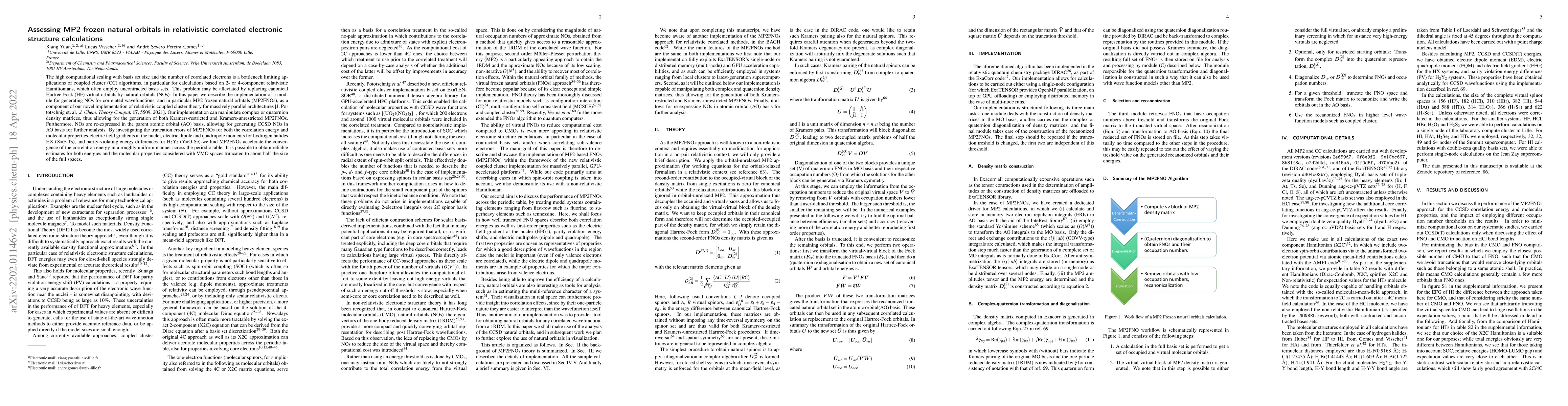 Thumbnail for Assessing MP2 frozen natural orbitals in relativistic correlated
  electronic structure calculations
