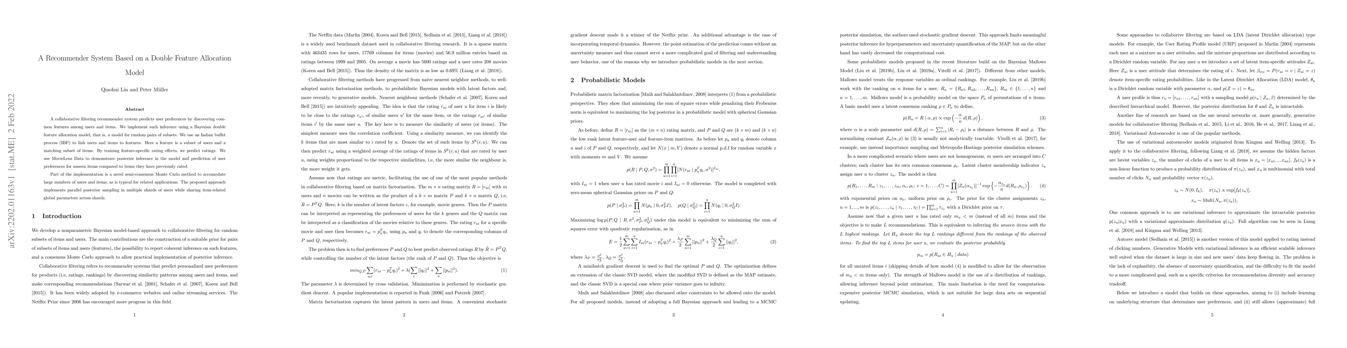 Thumbnail for A Recommender System Based on a Double Feature Allocation Model