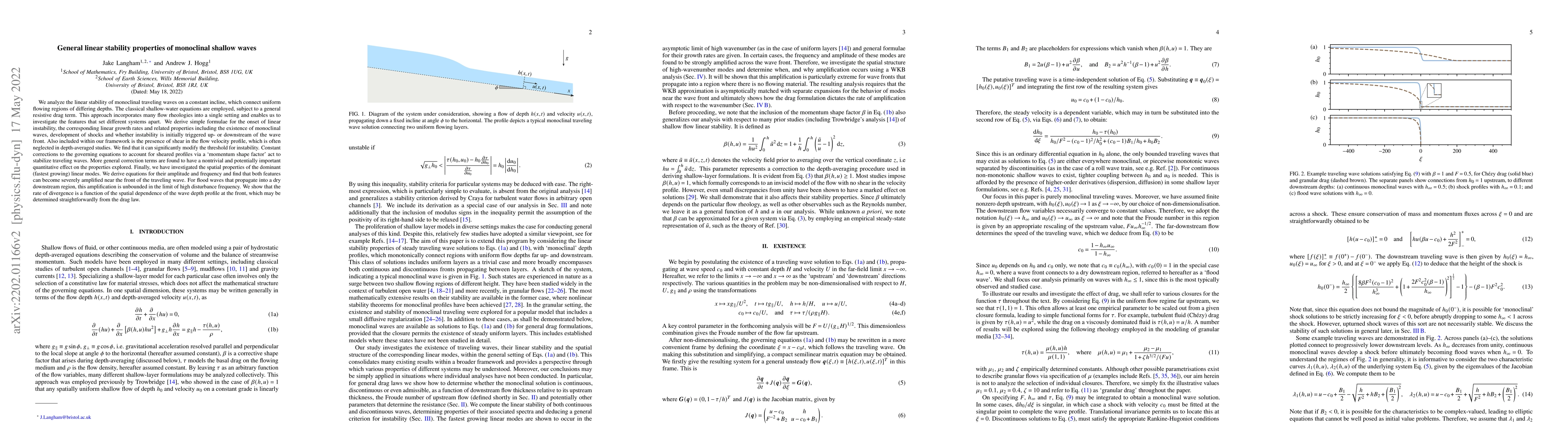 Thumbnail for General linear stability properties of monoclinal shallow waves