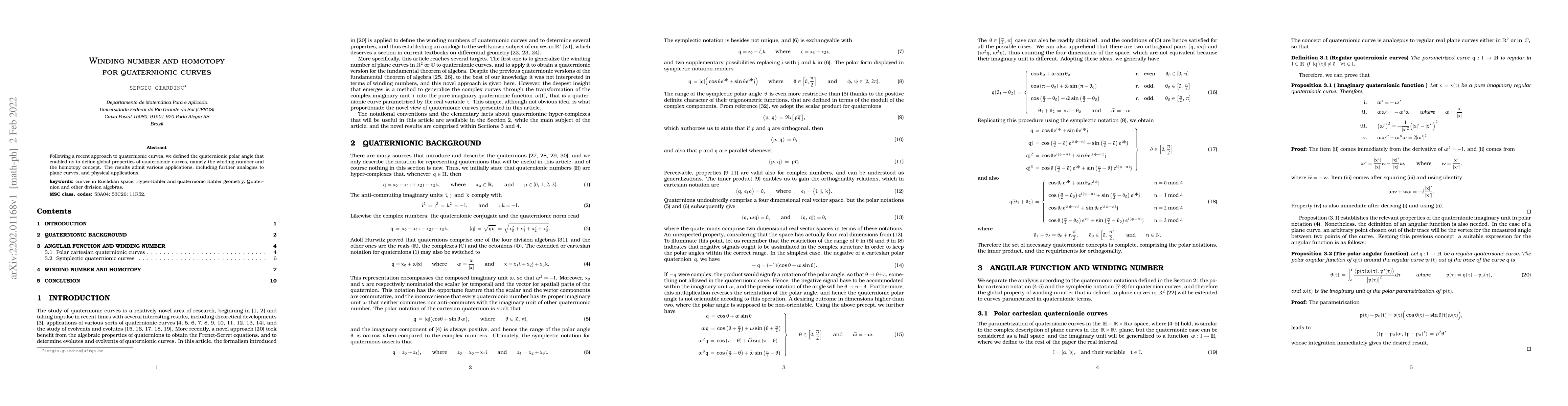 Thumbnail for Winding number and homotopy for quaternionic curves