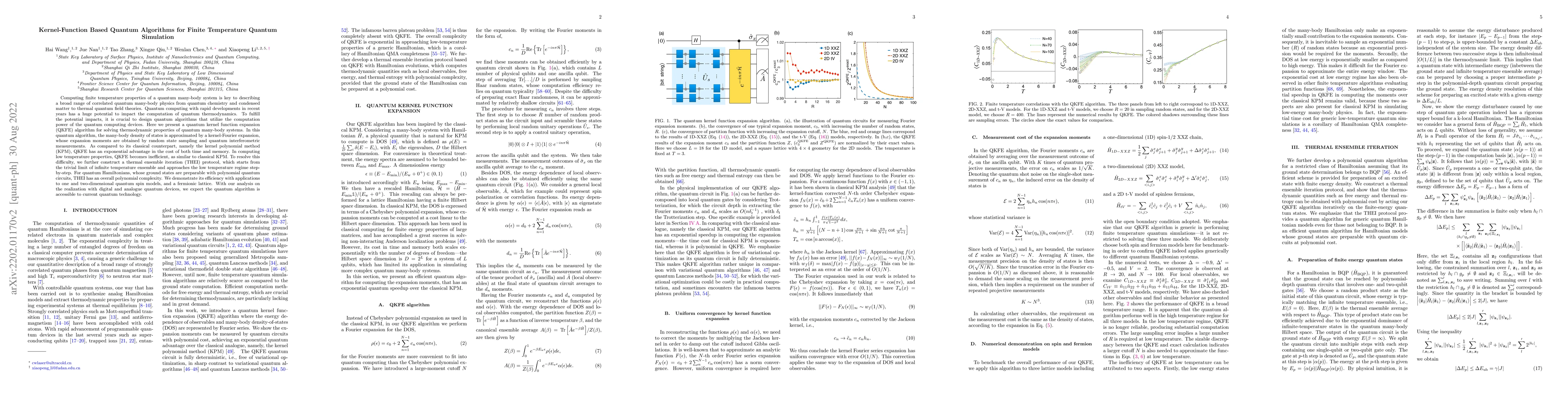 Thumbnail for Kernel-Function Based Quantum Algorithms for Finite Temperature Quantum
  Simulation