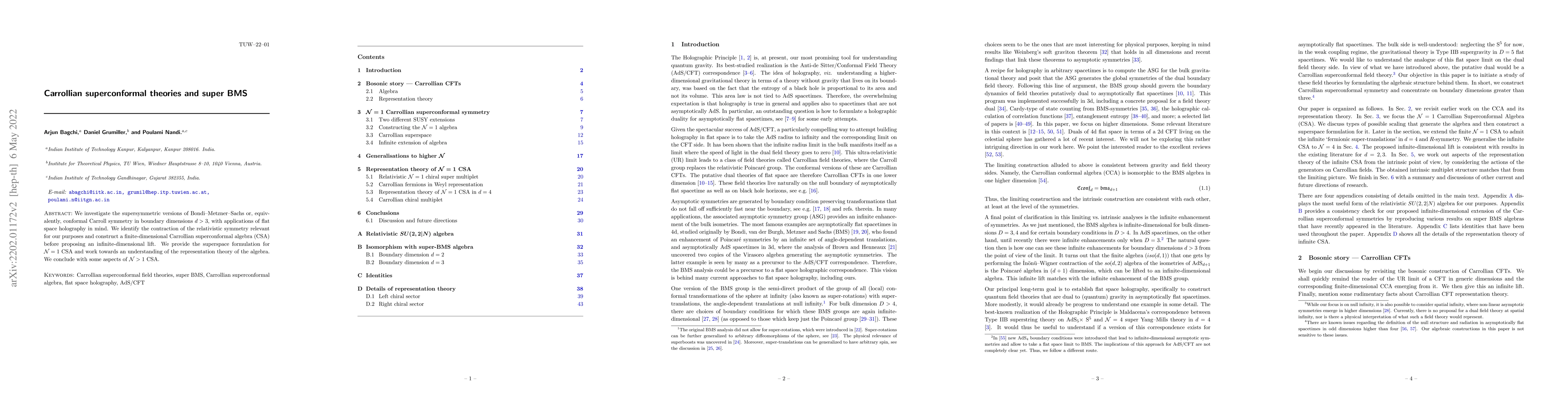 Thumbnail for Carrollian superconformal theories and super BMS